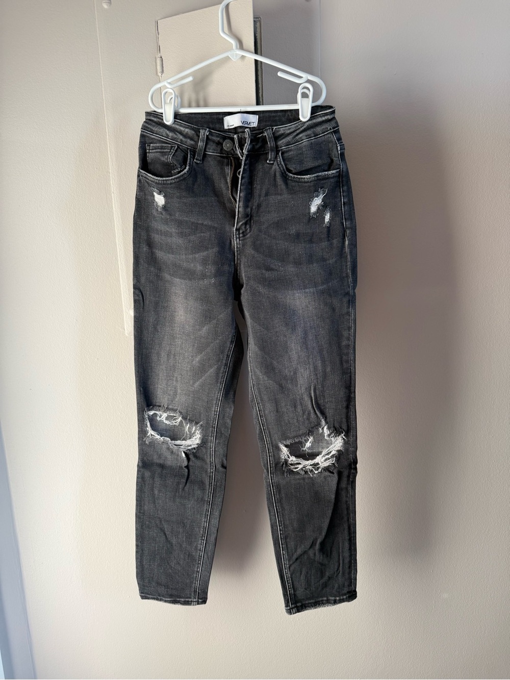 VERVET BY FLYING MONKEY High-Rise Distressed Black Jeans